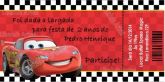 Convite Ingresso Carros